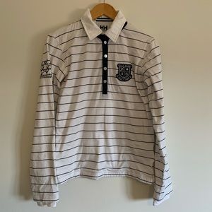 Helly Hansen Four Button Striped Rugby Shirt / Rugger, Small